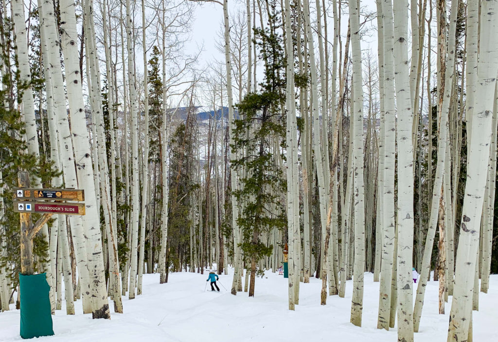 Girl skiing in Beaver Creek Colorado