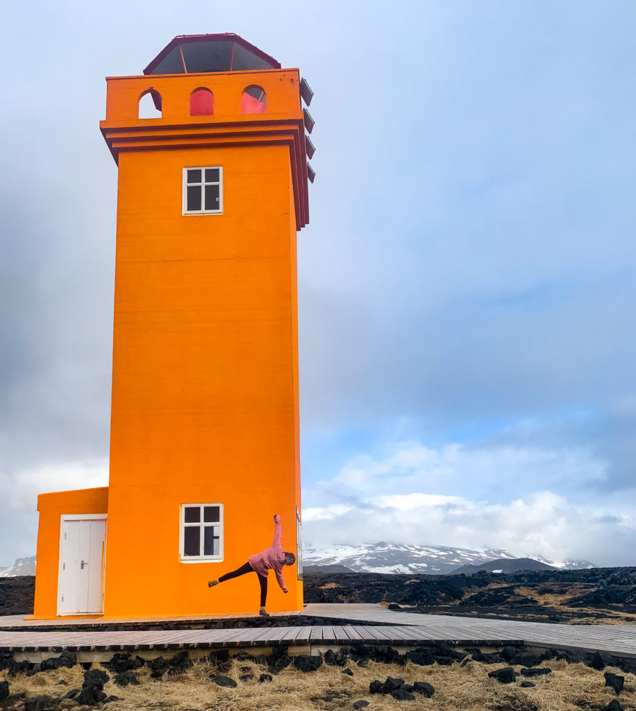 Orange Lighthouse in Iceland